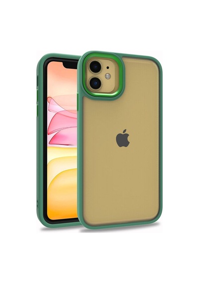 Apple Uyumlu iPhone 11 Kılıf Zore Flora Kapak Yeşil
