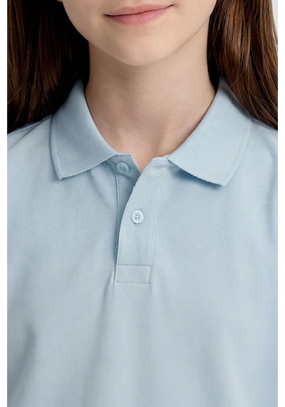 Tommy Life Açık Mavi Polo Yaka Standart Fit Basic Unisex T-shirt - 11330