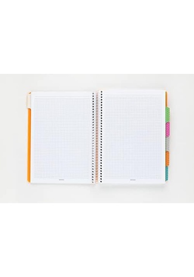 Capricorn Neon Serisi, A4, 7 Konulu 5 Kareli, 2 Çizgili 210 Yaprak Pp Kapaklı Spiralli Defter, Pembe 103 Ivory