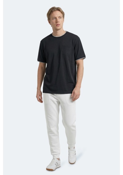 Slazenger Zavıer Erkek Pamuklu Siyah Tişört