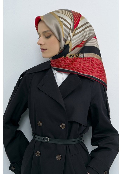 Armine Saf İpek Sura Eşarp-2026 İlkbahar-yaz- 952100d Kırmızı