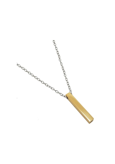 Chavin Uzun Bar Sarı Gold Çelik Erkek Beyan Kolye Zincir Ef33Sr (478259839)