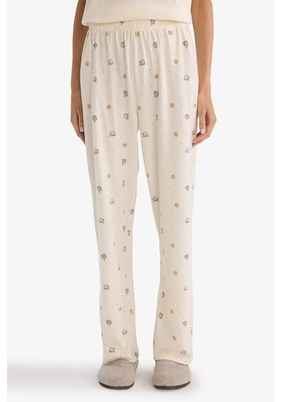 Defacto Pijama Takımı Kısa Kollu Üst Alt G3116ax26sper98 Ekru-er98
