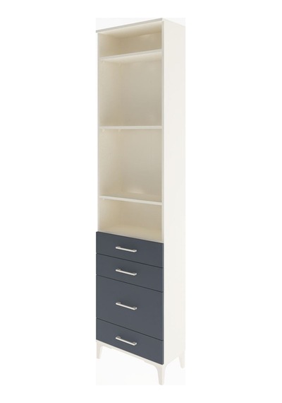 Arges Dolap 4 Raflı 4 Çekmeceli 60x30x243 Aytaşı-antrasit Aytaşı