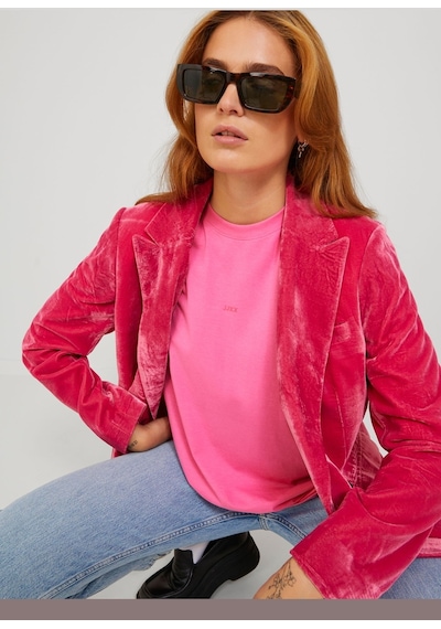 Jack & Jones Kadın Minimal Jjxx Logolu Kısa Kollu Tişört - Andrea 12205777 Carmine Rose Beyaz