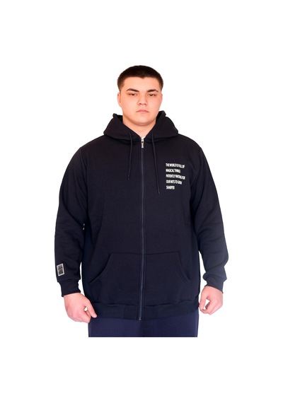 Mode Xl Büyük Beden Erkek Kapüşonlu Sweatshirt Fermuarlı 3 İp Bronx U24560 Lacivert Lacivert