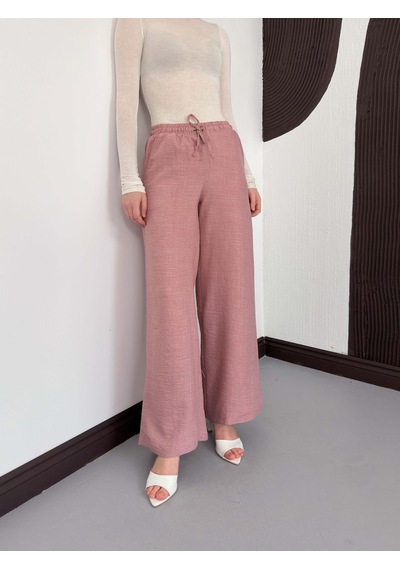 Verymoda Keten Pantolon D2381 Pudra