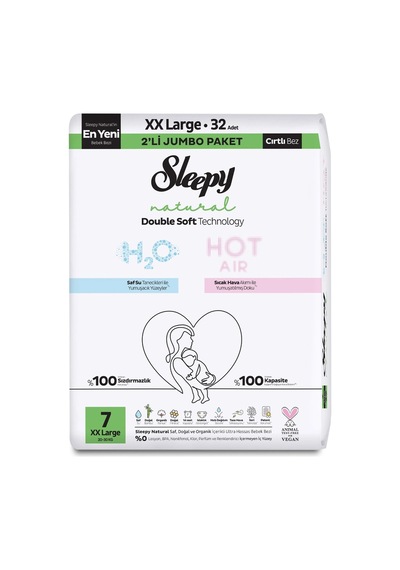 5 Adet Sleepy Natural Double Soft Xxl Çocuk Bezi 32'li Diğer