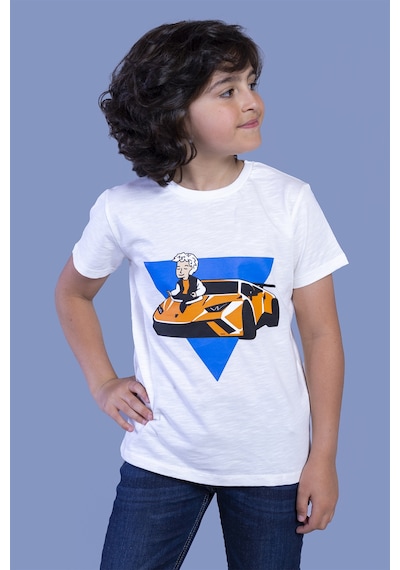 Toontoy Kids Toontoy Erkek Çocuk Araba Baskılı Tişört Siyah