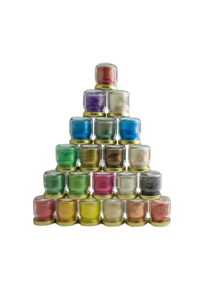 21 Adet Sedefli Metalik Toz Pigment Seti, 210 Gr, 21 Farklı Renk