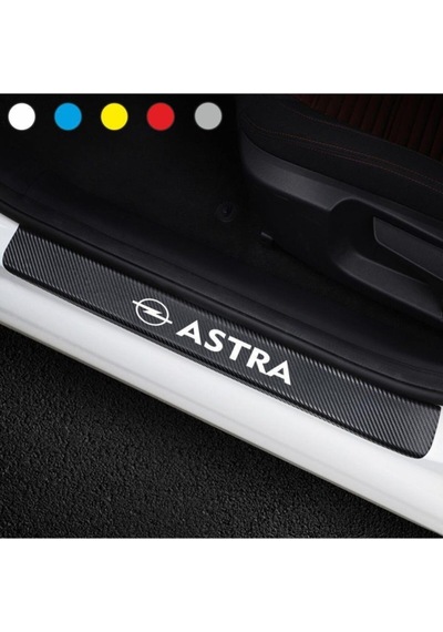 Opel Astra İçin Uyumlu Aksesuar Oto Kapı Eşiği Sticker Karbon 4 Adet Kırmızı