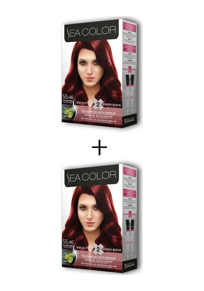 Jenerik 2x2 Tüp Krem Saç Boyası Seti Amazon Kızılı No:55.46