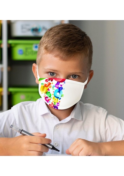 20 Adet Yıkanabilir Beyaz Çocuk Maske-3