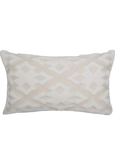 Bohem Özel Tasarım Punch Panç Desen Dekoratif Dikdörtgen Kırlent Kılıfı 28x50 cm Maldive Krem