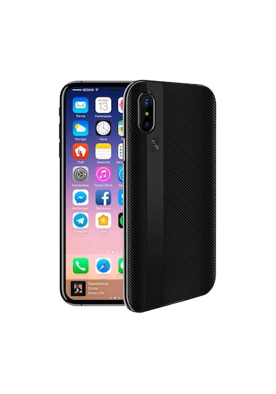 Totu Apple Uyumlu iPhone X Arka Koruma Arka Koruma Kılıf - Siyah Siyah