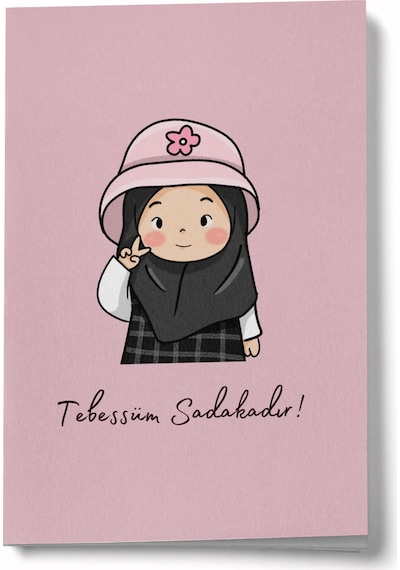 Tebessüm Sadakadır Başörtülü Kız Mini Defter Çok Renkli