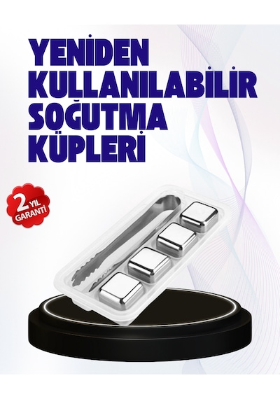 Paslanmaz Çelikten Üretilmiş Metal Buz Küpü Seti Ve Csmtex - 23 Buz Klipsi