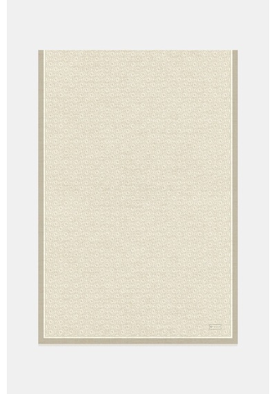 Vakko Twill İpek Şal - Helezon Monogram - Bej