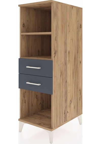 Kronos Dolap 2 Raflı 2 Çekmeceli 44x59x134 Çam-antrasit Çam