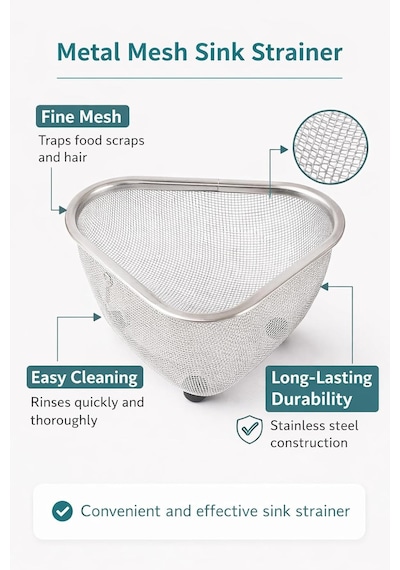 Busstier Ayaklı Lavabo Süzgeci Mutfak Ve Banyo İçin Metal File Gider Süzgeci Gıda Artığı Ve Saç Tutucu Drenaj Diğer