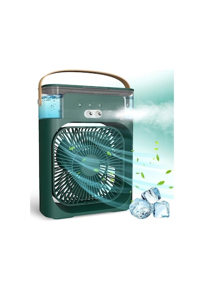 Masaüstü Taşınabilir Sulu Hava Soğutucu Fan - 600ml Su Depolu Mini Hava Klima, 3 Kademeli Hız, Renkli Led Gece Lambası, 60 Ayarlanabilir Açı, Usb İle Çalışan Sessiz Vantilatör & Nemlendirici