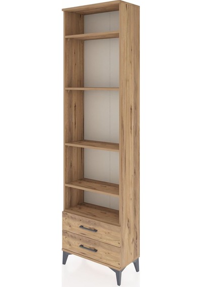 Arges Dolap 5 Raflı 2 Çekmeceli 60x30x221 Çam-çam Çam