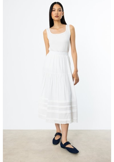 On Minimalist Kolsuz Kadın Bluz - Crop Kesim - Günlük Ekru