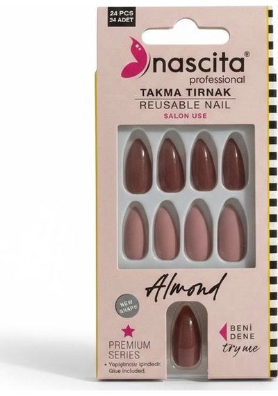 Nascita Almond Professional Takma Tırnak 24'lü Set