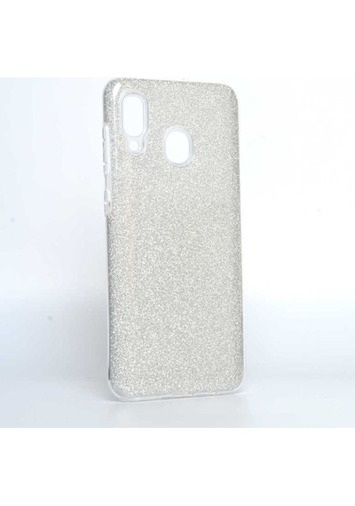 Samsung Uyumlu Galaxy A20 Kılıf Zore Shining Silikon Gümüş