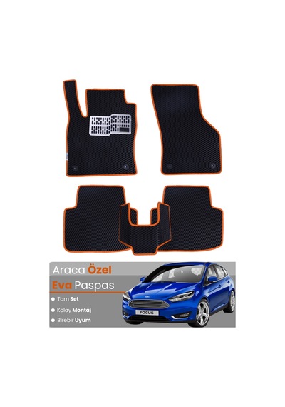 Ford Focus 3.5 Hatchback 2015-2018 Uyumlu Eva Paspas Tam Set Araca Özel,su Geçirmez 124