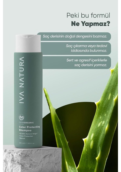 Organik Renk Koruyucu Siyah Şampuan, Isırgan Otu Ve Siyah Ceviz Özlü, Boyalı Saçlar İçin Doğal Renk Koruma, Parabensiz Ve Glutensiz, 350 Ml