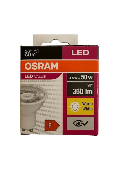 Osram 4.5w 50w 3000k Sarı Işık Gu10 Duylu Par16 Led Spot 10 Adet