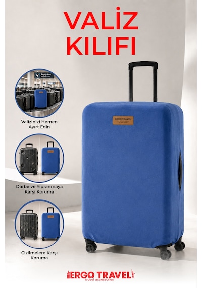 Viscofoam Valiz Bavul Koruma Kılıfı Kadife Kılıf - Lacivert | Ergo Travel