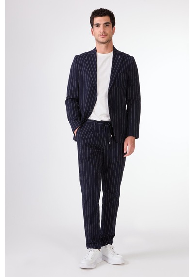 Dufy Erkek Slim Fit Mono Yaka Lacivert Ceket-18351