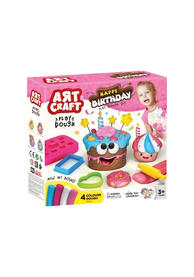 03683 Art Craft Doğum Günü Hamur Set 200 Gr Pembe