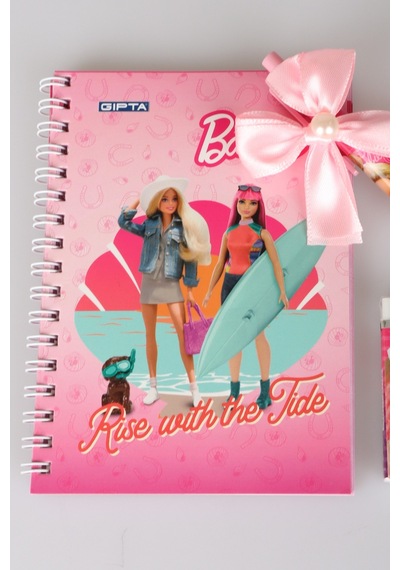 X Dekomus Lisanslı Barbie A6 Bloknot, Kurdele Başlıklı Uçlu Kalem Ve Silgi Seti Diğer