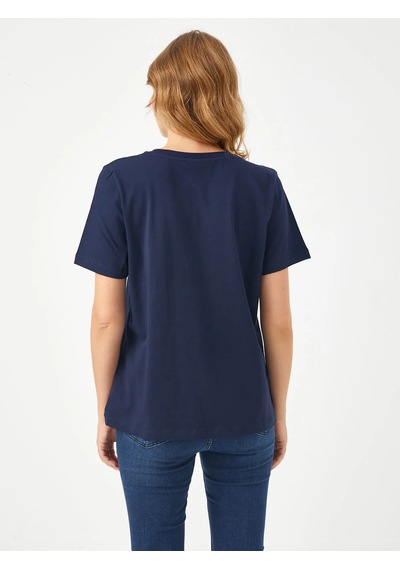 Faik Sönmez Kadın T-shirt 25yb00095 Lacivert