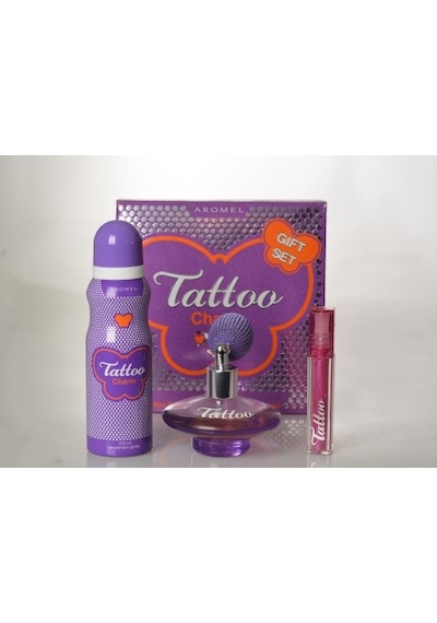 Aromel Tattoo Charm Parfüm EDT 50 ML + Deodorant 125 ML + Lip Gloss