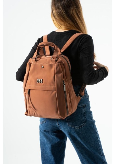 Baginn Nubuk-süet Dokulu Kadın Sırt Çantası Vegan Deri 35 29 Cm İster Elde İster Sırtta Fonksiyonel 19a Taba