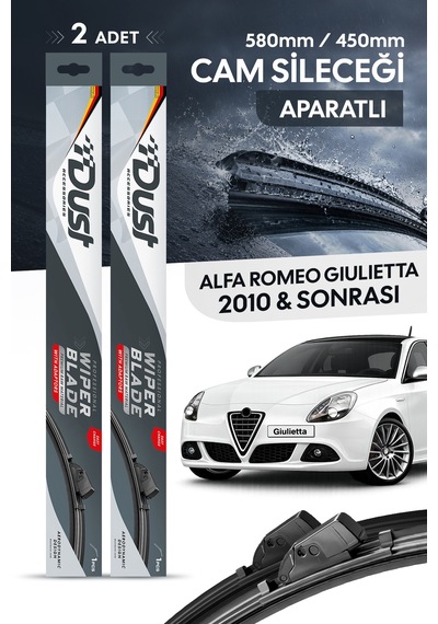 Alfa Romeo Giulietta 2010-sonrası Uyumlu Silecek Takımı 580mm/450mm S11-l