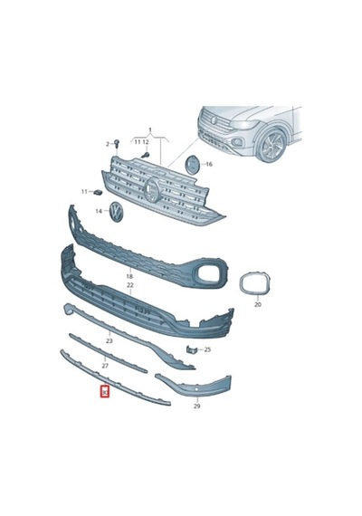 Volkswagen T Cross- 2022-2023 Sis Lambası Bağlantı Braketi Sağ Tw Oem No 2gm807724a
