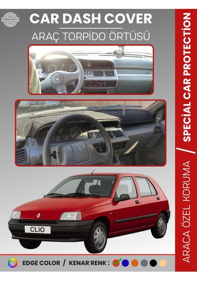 Renault Clıo 1 1994-1998 Torpido Örtüsü Ön Göğüs Koruma Torpido Koruma Araca Özel Tam Uyum - 714 Stiloto