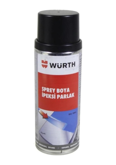 Würth İpeksi Parlak Siyah Sprey Tampon Boyası 400 Ml, 893349005