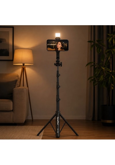 Mi 17 Pro Max Uyumlu Bluetooth Kumandalı Uzatılabilir 360 Döner Selfie Çubuğu Tripod