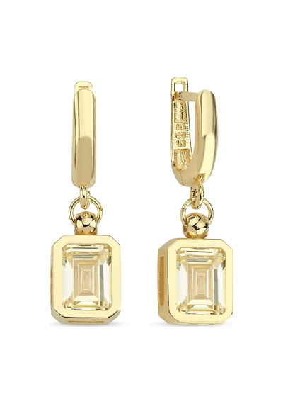 Topaz Taşlı Altın Küpe Ahk04