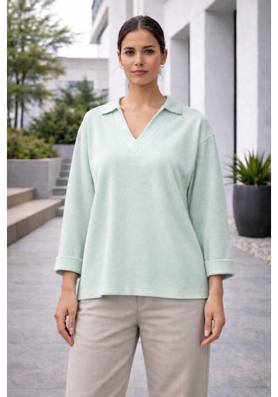 Alexander Gardi Alexandergardı V Polo Yaka Oversize Bluz MİNT