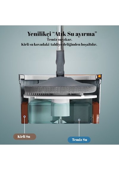 Altron 4 Mop'lu Temiz Su Ile Kirli Su Ile Ayıran Otomatik Temizli