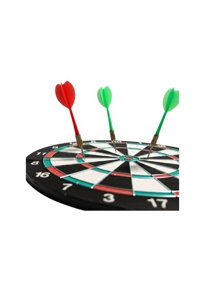 15 İnç Ahşap Dart Tahtası 4 Metal Uçlu Dart Oku Ve Askı Aparatı