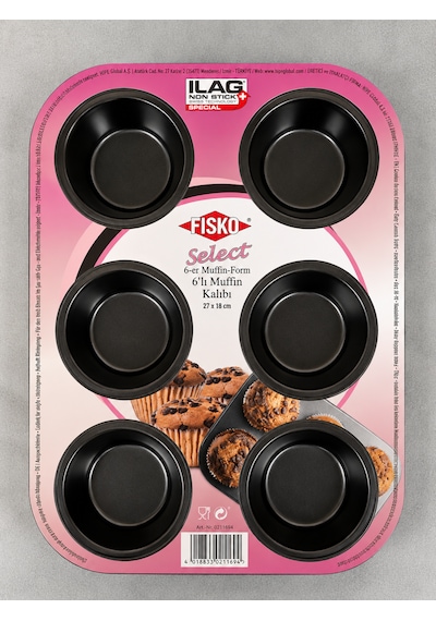 Fisko Muffin Kalıbı 6'lı Siyah