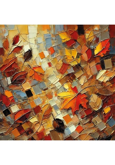 Sonbahar Mevsimi Kanvas Tablo 60x60cm Çok Renkli